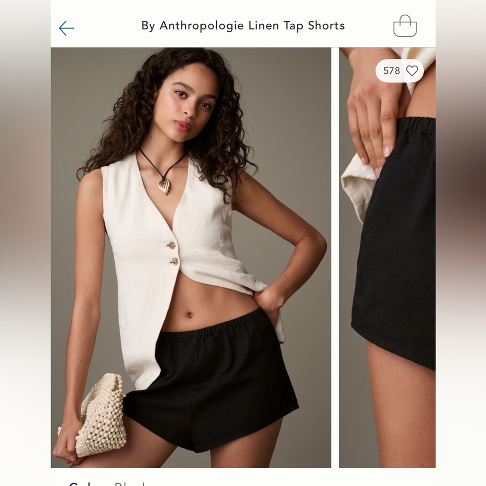 NWT Anthropologie Linen Tap Shorts